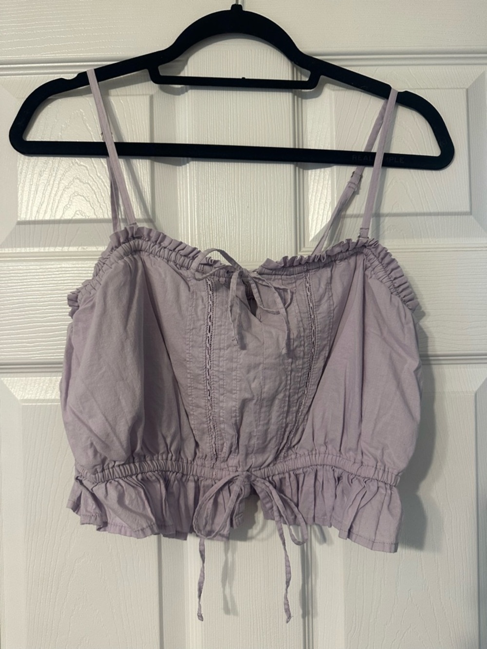 Hollister Lilac Ruched Smocked Crop Top